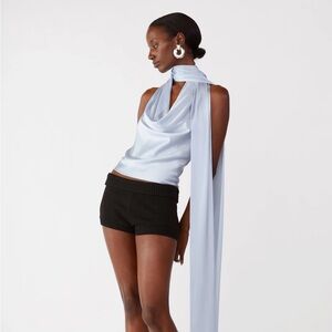 Orseund Iris Silk Cowl Neck Top XS